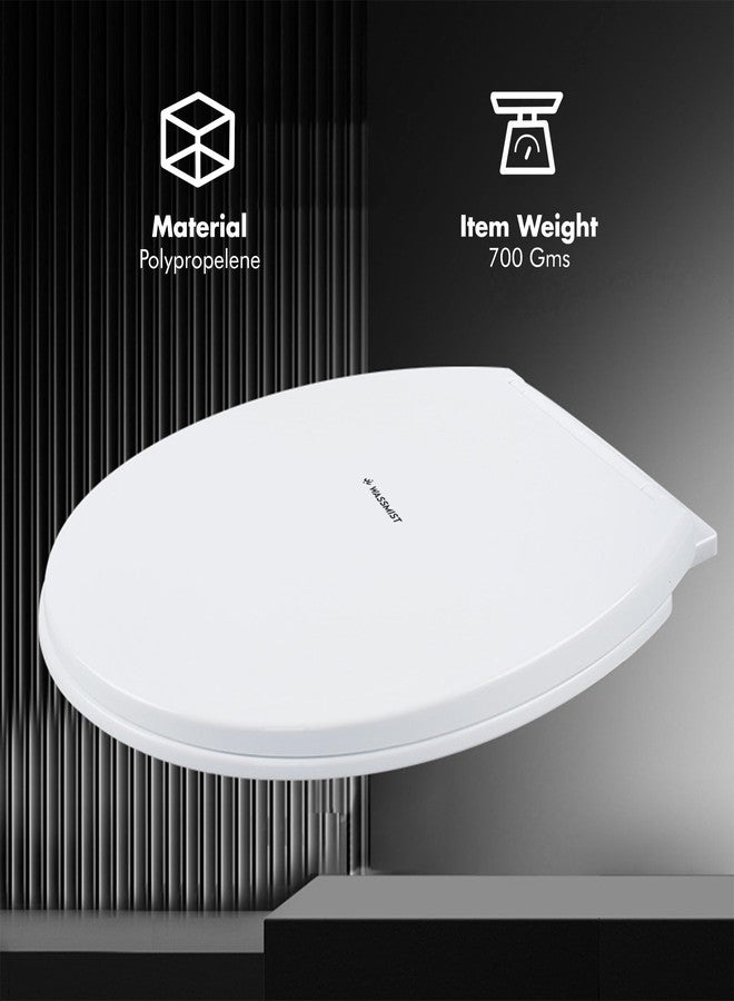 WASSMIST طقم غطاء مقعد المرحاض من واسمست - غطاء مقعد مرحاض متين | يناسب معظم مراحيض EWC القياسية | تشطيب فاخر - Image 3